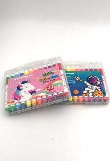 ماژیک نقاشی 24 رنگ جعبه طلقی کرونا - (آدم‌فضایی)