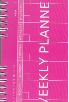پلنر 100برگ 20*10 سیمی آبرنگ سری WEEKLY کد A033 (صورتی پررنگ)