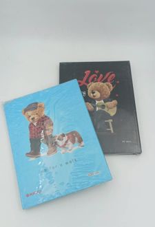 دفتر کلاسوری 26 حلقه 100 برگ قفل پلاستیک میکرو سری جور (تدی آبی)