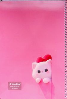 دفتر 40 برگ سیمی (مازلاین) - صورتی گربه