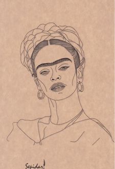 دفتر 80 برگ رقعی کرافت بی‌خط سری مشاهیر (سپیدار) Frida Kahlo
