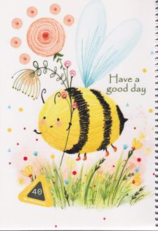 دفتر نقاشی 40 برگ رقعی سیمی مقوایی (هیرمند) - زنبور و گل