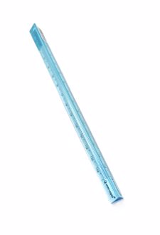 خط‌کش شفاف‌رنگی 15CM مثلثی (لانگو) آبی