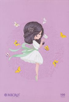 دفتر 100 برگ وزیری ته چسب طرح کلاسیک میکرو (دختر)