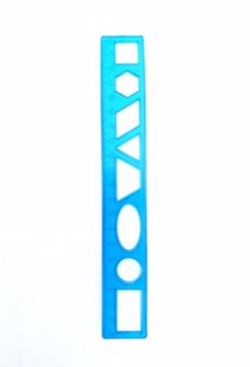 خط‌کش 20 سانت شابلون دار ژله‌ای (فرمی نو) - آبی