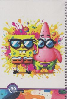 دفتر 50 برگ نقاشی جلد مقوایی سیمی فانتزی (میم) باب اسنفجی