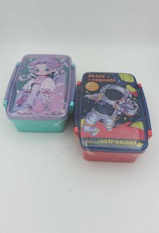 ظرف‌غذا یک‌ طبقه فانتزی - (آبی قرمز)