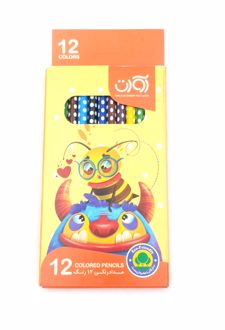 مداد 12 رنگ جعبه مقوایی مدل 3916 (آوات) - زنبور