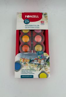 آبرنگ 24 رنگ قرص 30MM باقلم‌مو Creative (فونزل)