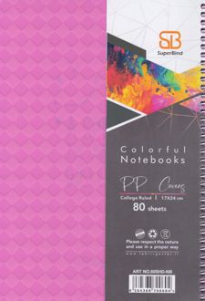 دفتر 80 برگ وزیری سیمی طلقی (دایموند) سوپربایند (صورتی)