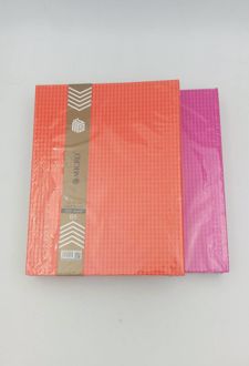 دفترکلاسوری 26 حلقه 200 برگ قفل فلز میکرو سری برجسته (صورتی)