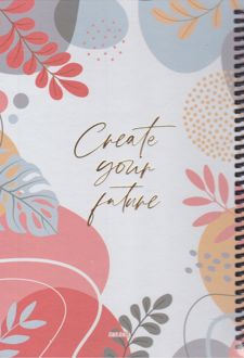 دفتر 100 برگ وزیری سیمی جلد سخت آبرنگ ( برگ صورتی)