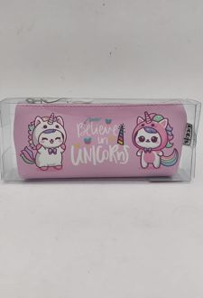 جامدادی تک زیپ طرح دخترانه دوریس (belive i unicorns صورتی)