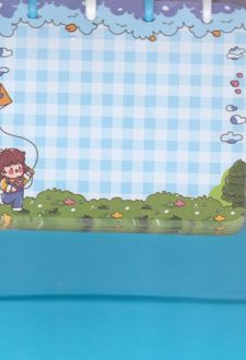 یادداشت دکمه ای رومیزی (آبرنگ) آبی