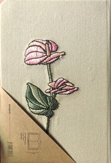 دفتر‌یادداشت 120 برگ جیبی جلد‌سخت گلدوزی (زیگ‌نوت) کرم
