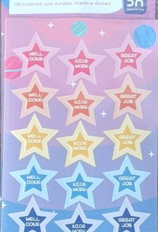 بلیستر 3 عددی استیکر‌ تشویقی طرح ستاره (لانگو)