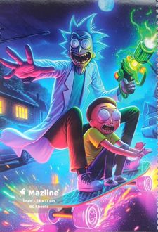 دفتر 60 برگ سیمی (مازلاین) - طرح ریکی و مورتی