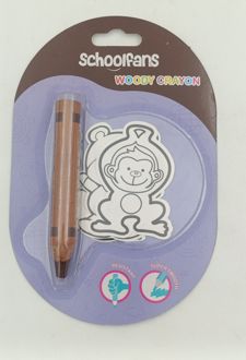 پاستل مدادی تک‌عددی با الگو اسکول فنز (قهوه‌ای)