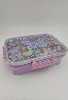 ظرف‌غذا تک طبقه 800 میل مستطیل سه‌خانه فانتزی (استیل304) وست - (پروانه)