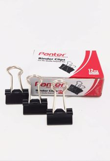 بسته 12 عددی گیره دوبل مشکی 19mm (پنتر)