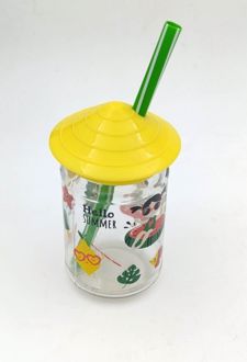 لیوان شیشه‌ای اسموتی فروتس (مانیا) - زرد