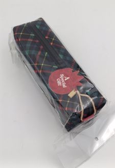 کیف ‌جامدادی مکعبی (انارچاپ) چهارخانه تیره