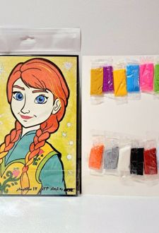 بازی شنی 12 رنگ مقوایی طرح آنا (کد 042)
