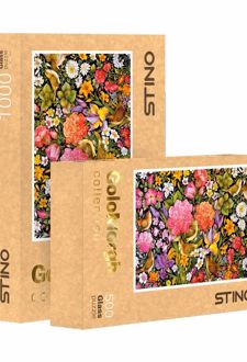 پازل شیشه‌ای استینو 2000 تکه طرح گل و مرغ (کد 30101)