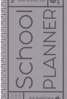 پلنر 100 برگ 17*10 سیمی از بغل سری تحصیلی ( مدرسه) آبرنگ کد A021 (طوسی نوشته)