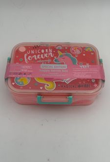 ظرف‌غذا تک طبقه 1200 میل مستطیل سه‌خانه فانتزی وست - (اسب تک شاخ)