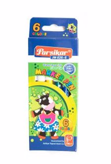 ماژیک 6 رنگ جعبه مقوایی بلند نوک آبرنگی (پارسیکار)
