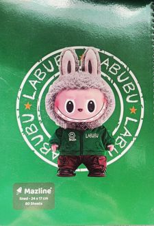 دفتر 80 برگ مجلد (مازلاین) - طرح لبو لبو سبز