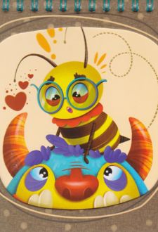 یادداشت فنر دوبل سایز 14*14 جلد گلاسه (آوات) - زنبور