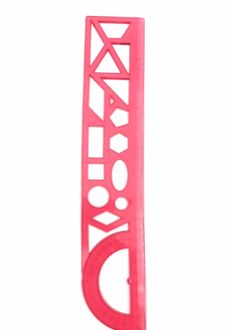 خط‌کش 30 سانت نقاله‌دار ژله‌ای (فرمی نو) - قرمز