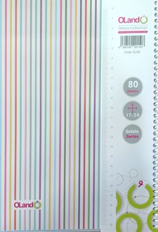 دفتر 80 برگ مجلد سیمی سری ژلاتو (الند) رنگارنگ