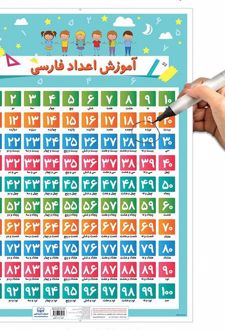 پوستر وایت بردی آموزش اعداد فارسی (50*70)