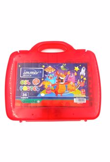 پاستل 36 رنگ طلقی کیفی دسته‌دار (ایمر) - قرمز