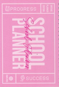 پلنر تحصیلی A5 مدل School تک رنگ (آبرنگ) صورتی