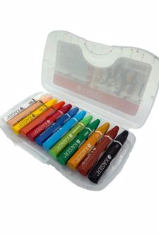 پاستل روغنی 12 رنگ جعبه پلاستیکی (کایزر)