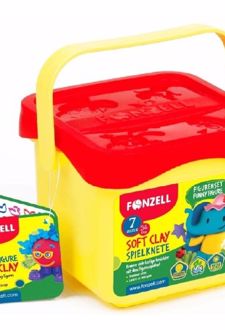 خمیر بازی سطلی 7 رنگ سری kids شخصیت‌ها (فونزل)