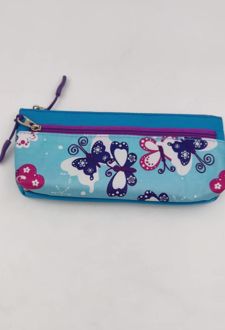 جامدادی دو زیپ پاکتی زوم (آبی پروانه)