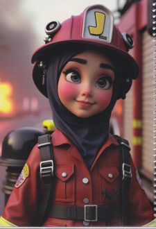 دفتر 50 برگ تک‌خط گلاسه بچه‌های ایران (هدهد) - آتش‌نشان