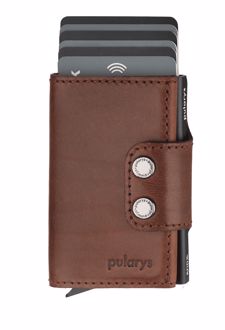 جاکارتی چرم نمد DOPPIO wallet (پولاریس) - قهوه‌ای