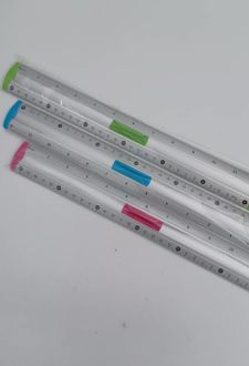 خط کش 30 سانت (مهندسی عمران) بدنه آلومینیومی اسکول فنز - (آبی)