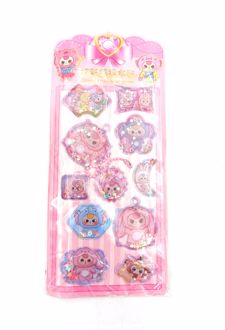 استیکر آکواریومی مستطیل (فانتزی) - لبوبو / صورتی بنفش