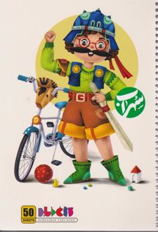 دفتر 50 برگ تک‌خط فنری گلاسه فانتزی (کاغذباد) - سهراب