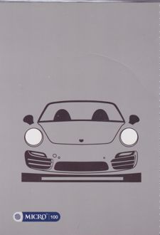 دفتر 100 برگ وزیری سیمی مجلد میکرو طرح ماشین (طوسی)