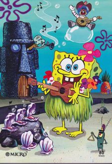 دفتر 80 برگ وزیری ته چسب میکرو طرح کارتونی (باب اسفنجی)