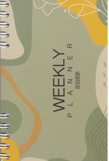 پلنر 100برگ 20*10 سیمی آبرنگ سری WEEKLY کد A033 (سبز طرح دار)