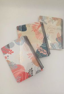 دفتر 100 برگ وزیری سیمی جلد سخت آبرنگ (برگ کرم)